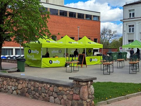 Teltis reklāmai Daily snack Valmiera MTB maratons